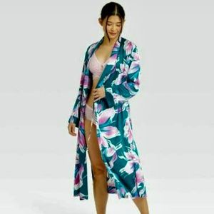NWT Stars Above Floral Silk Robe XL/XXL